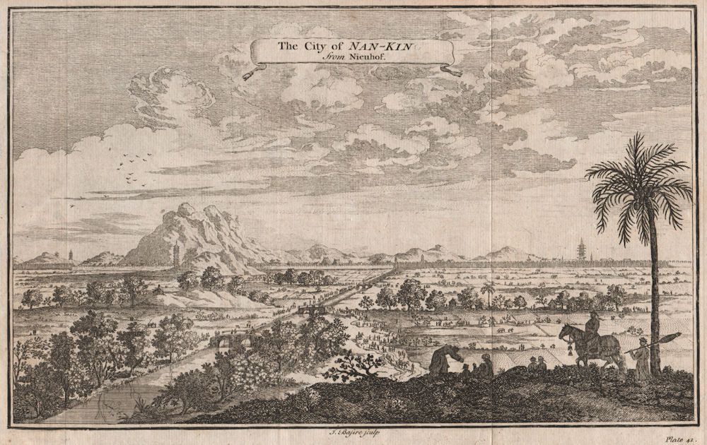 'The City of Nan-kin'. Nanking or NANJING, China. After NIEUHOF 1746 old print